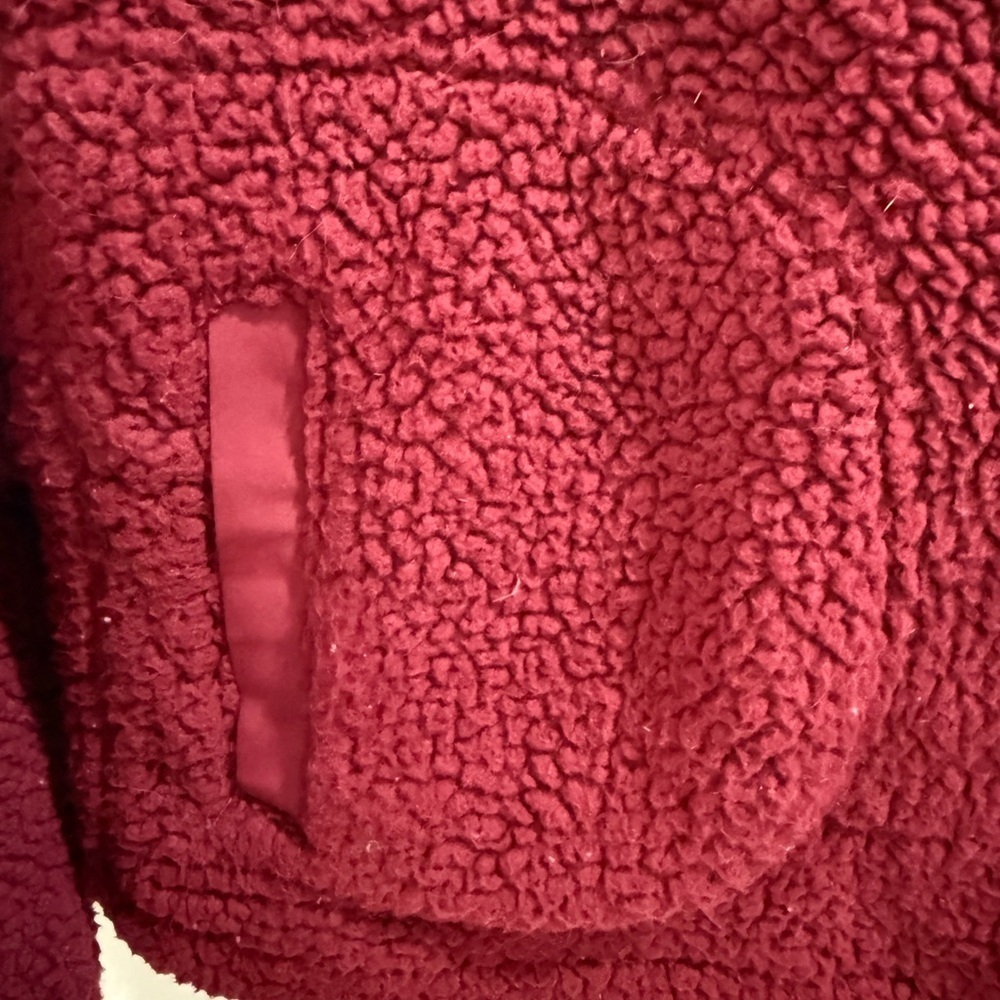 Burgundy Fleece Quarterzip Shorts Matching Set XS Loungewear Activewear School - Picture 7 of 7
